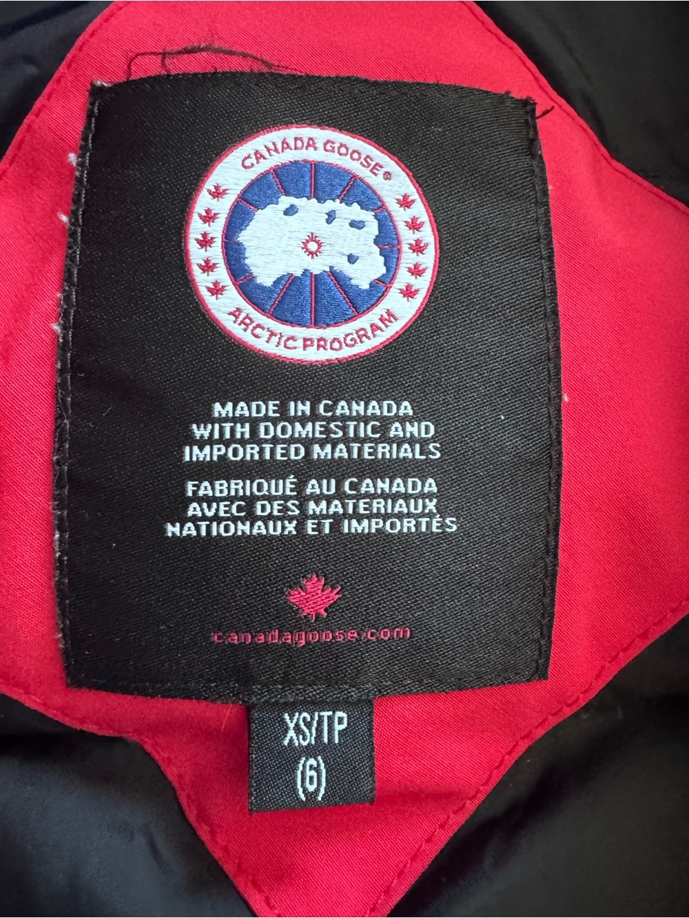 Canada Goose Kids Red and Black Puffer Jacket